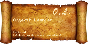 Ongerth Leander névjegykártya